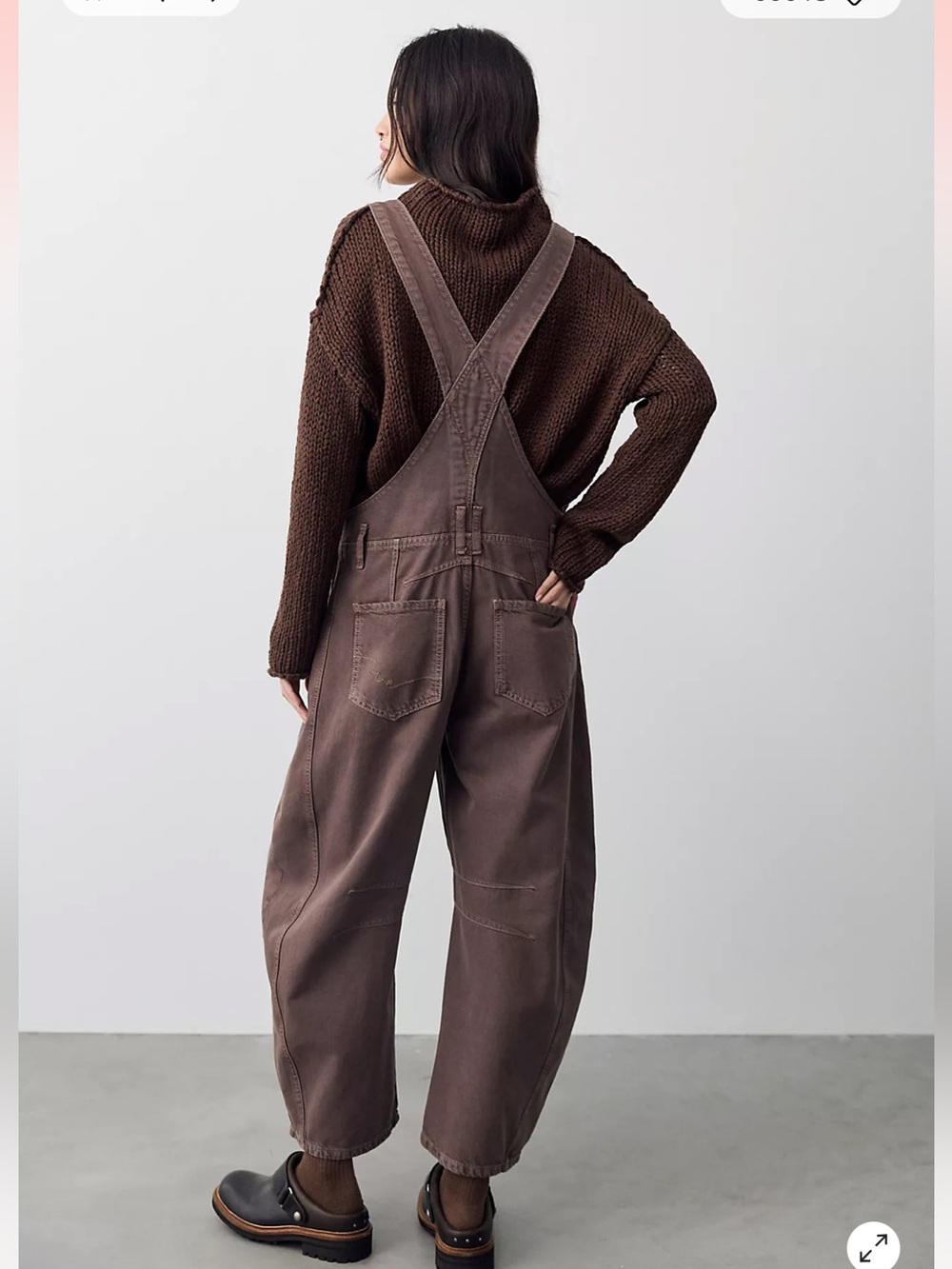 We The Free Good Luck Barrel Overalls Womens Medium Chocolate Mousse Brown - Picture 10 of 10